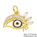 Golden Evil Eye pendant charm with purple inlay and sparkling white cubic zirconia - Evil Eye Baguette Zircon Pendant-1