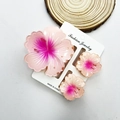 Pink gradient frangipani hair claw set with one large and two small floral clips - Cabbage-shaped Korean Pink Set (with Card)