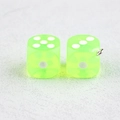 Neon green transparent acrylic dice charms for DIY jewelry and keychain making - Fluorescent Green
