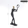 Nordic abstract badminton player sculpture in matte black and gold finish, 25cm height - Gold-Badminton Player