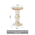 Amber Roman column glass candle holder, large size 14cm height, for 2.2cm taper candles - Tortoiseshell Amber Large