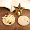 Puntale per albero di Natale a forma di stella dorata a cinque punte con finitura lucida - Stella Puntale 6cm / 2 Pezzi/Set / Oro