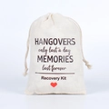 Off-white cotton canvas recovery kit drawstring bag with red heart party design - Red Heart / 10*15cm