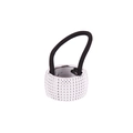 Chic silver textured metal ponytail cuff with black high-elastic rubber hair band - Dotted / Silver