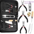 8-piece DIY jewelry making tool set with pliers and storage case on a white background - G04-8Pcs Tool Set (Including Tool Bag)