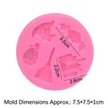 Pink Halloween silicone mold with witch hat, broom, castle and pumpkin patterns, 7.5cm - 2# Castle Elements (17-269) / Pink