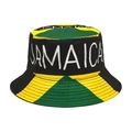 Reversible Jamaica flag bucket hat with green yellow black panels and embroidery - M (56-58cm) / Jamaica Color