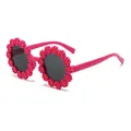 Lunettes de soleil marguerite roses pour filles avec verres foncés de haute protection - Monture Rose Rouge Verres Gris