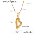 Goldene hohle Herz-Anhänger-Halskette mit gewebter Textur aus robustem Edelstahl - Goldfaden Herz Halskette (P2082)
