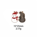 Detail view of snowman alloy charms with dimensions and weights for jewelry making - #17 Enamel Snowman