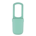 Versatile mint green silicone cup holder for strollers and bikes with hanging strap - Emerald Green