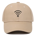 Casquette de baseball en coton kaki avec broderie Wi-Fi X pour la protection solaire - Réglable / Kaki Foncé