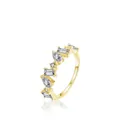 Irregular S925 sterling silver gold plated ring with various zircon stone shapes - US Size 5 / Gold