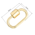 Golden oval screw lock carabiner fastener with 20mm by 12mm dimensions detail - Buttons: 5 / Size (mm): 20*12 / Button