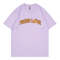 T-shirt violet Sturniolo Triplets Love Varsity en coton, vue de face à plat - Lavande