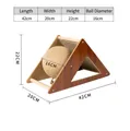 Triangle wooden cat scratcher with sisal ball and corrugated pad, 42x20x22cm dimensions - Triangle Scratcher with Bell