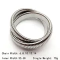 Polished silver stainless steel tubogas snake bracelet in multiple widths from 6mm to 14mm - Double Layer Tubogas Bracelet (10mm Width) / Steel