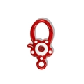 Red flower spring ring buckle alloy connector DIY keychain accessory on white background - Dark Red