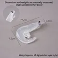 Realistic PVC shrimp model keychain in translucent white with black painted eyes detail - Transparent Curved Shrimp (No Hook/Painted Eyes)