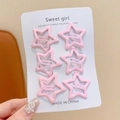 Set of six pink matte star-shaped hair clips for girls in minimalist packaging - Light Pink Set - 6 Pcs