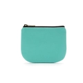 Minimalist mint green canvas coin purse with black YKK zipper and bronze puller - Turquoise Green