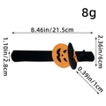 Halloween snap bracelet featuring an orange pumpkin with a black witch hat on felt band - Pumpkin with Black Hat