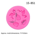 Silikonform in Rosa mit tropischen Flamingo- und Monstera-Blattmustern für Torten - Stil 1 - Rosa (Flamingo/Blatt)