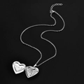 Silver heart locket necklace with Te Amo engraving and tree of life inside - TE AMO Engraved / 50+5cm / Steel