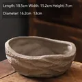 Hydroponic stone-texture ceramic flower pot with rustic brown finish, 18.5x15.2x7cm size - LWY Stone Hydroponic Pot-001