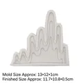 White silicone landscape mold for DIY cake baking with mountain and rock peak designs - 4# Fluid Mountain Range / Gray