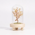 Handmade citrine crystal money tree in glass dome on round wooden base for home decor - Citrine / 13*7.5cm / No Box