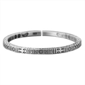 Retro S925 silver open cuff bracelet for men featuring vintage elephant totem carvings - Ancient Silver - Elephant