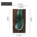 Modern Nordic wood frame vase with green wavy glass, size 32cm height and 17.5cm width - Extra Tall Style