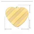 Detailed parameter display of a golden heart pendant in stainless steel with 27mm size - YE622 Gold Diagonal Stripe Texture Heart