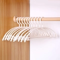 White anti-slip wide-shoulder plastic hangers for suits and coats, 10-piece set - Semicircle White