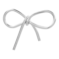 Macro del ciondolo a fiocco argento in acciaio inossidabile 304 lucido su sfondo bianco - S1711-Argento / Argento