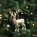 Addobbo natalizio a forma di renna dorata con texture sull'albero, altezza 14,5 cm - Alce di Sguardo