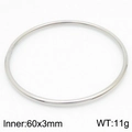 Sleek 3mm silver stainless steel bangle with 60mm diameter and minimalist polished finish - 1Pc-Silver (KB179807-LO)