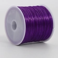 0.7mm purple elastic crystal string for DIY jewelry making on a transparent spool - 46m/Roll / Deep purple