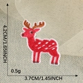 Vibrant red deer animal patch with white dots and detailed embroidery for clothing décor - Red Reindeer