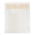 50-100 count disposable lip brushes with white tips and clear handles in bulk bag - 50 Pcs/Pack / Clear