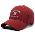 Classic burgundy baseball cap featuring white 3D letter B embroidery and cotton twill fabric - Adjustable / Red