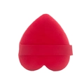 Rote herzförmige Puderquaste mit Satinband für sanftes und gleichmäßiges Make-up - Rosenrot
