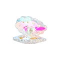Iridescent faceted crystal seashell ornament with pearl interior for home decor - Large Shell - AB Rainbow
