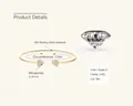 Bracciale a cuore in argento 925 dorato con moissanite da 0,9mm colore D e VVS1 - Oro-Bracciale a Cuore