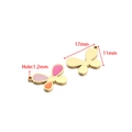 Pink and purple enamel butterfly charm for DIY jewelry with dimensions of 17mm x 11mm - Butterfly (Single Hole) / 11*17mm (Hole: 1.2mm) (ai-5 Pieces/Pack) / Gold Rose Pink