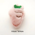 Pink plush carrot patch for DIY accessories, 6cm high by 4cm wide with green embroidery - Pink Carrot