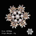 Golden snowflake charm with pearls and rhinestones for DIY accessories, 45x45mm size - Gem Snowflake (Gold)