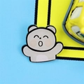 Cute cartoon gray bear enamel pin with sweet facial expressions for bag decoration - Happy Bear