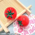 Resin tomato figurine for DIY crafts, bright red finish, weight 6.45g, size 2.0x2.2cm - Full 3D Tomato